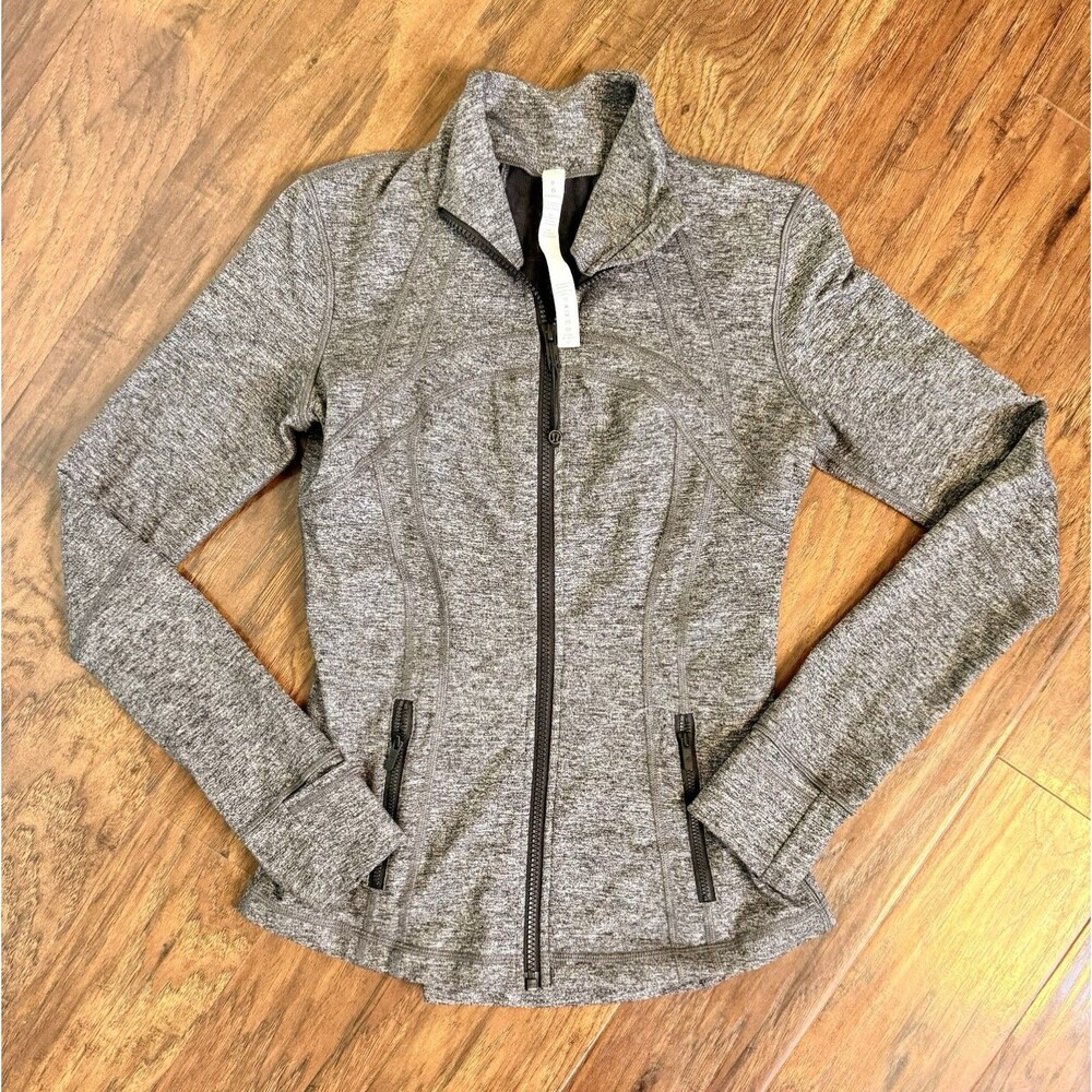 Lululemon Define Track Jacket Womens 6 Gray Heather Long Sleeve Stretch